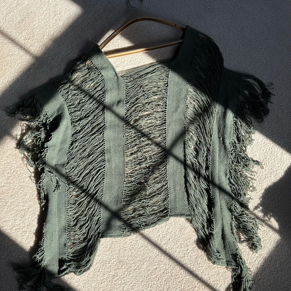 Green shredded dress from mexico